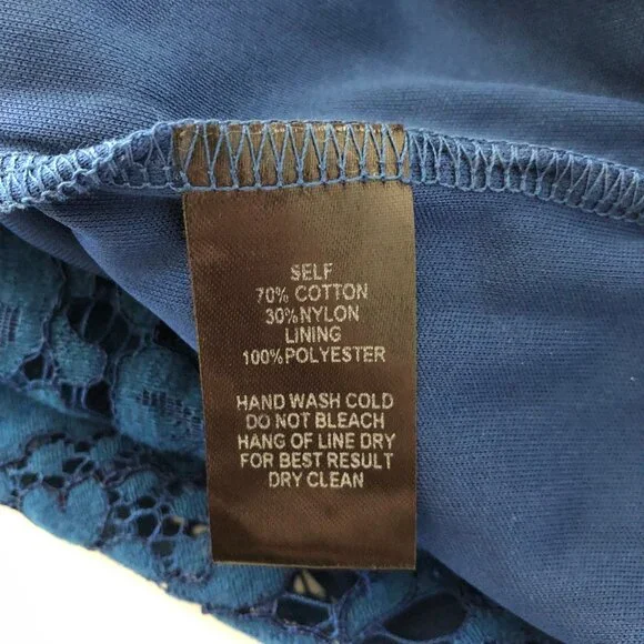 Lulus Live For the Night Women's Navy Blue Lace Skirt Size L Pencile - Picture 10 of 11